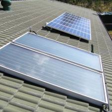 Solar hot water system on house roof